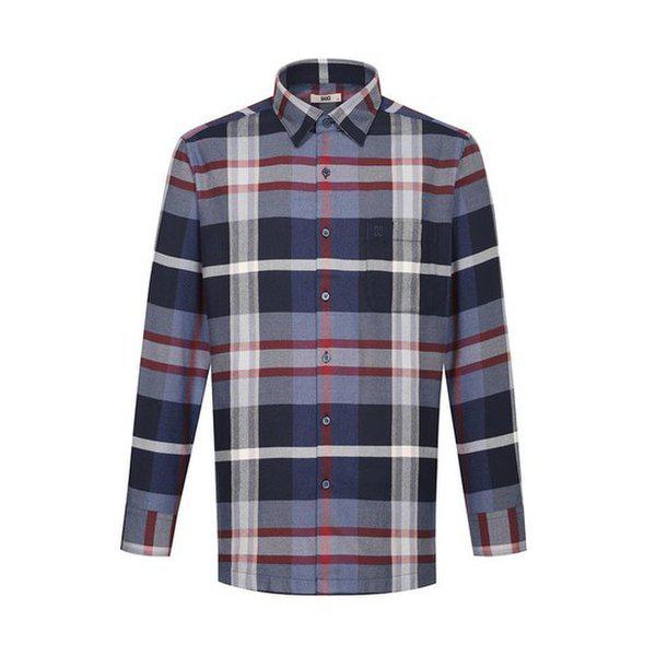 裏起毛イージーケア ラージチェック カジュアルシャツ レギュラーフィット__DLW3SHCL132N1