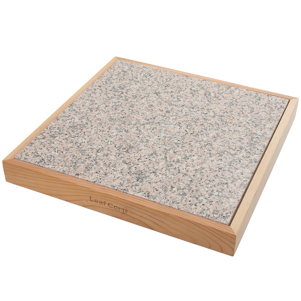 ひえひえクールすぽっと　天然みかげ石４０X４０　オリンピアピンク＋ウッドフレームセット（保冷剤付）　ＣＲＣ30―83―10―20―00