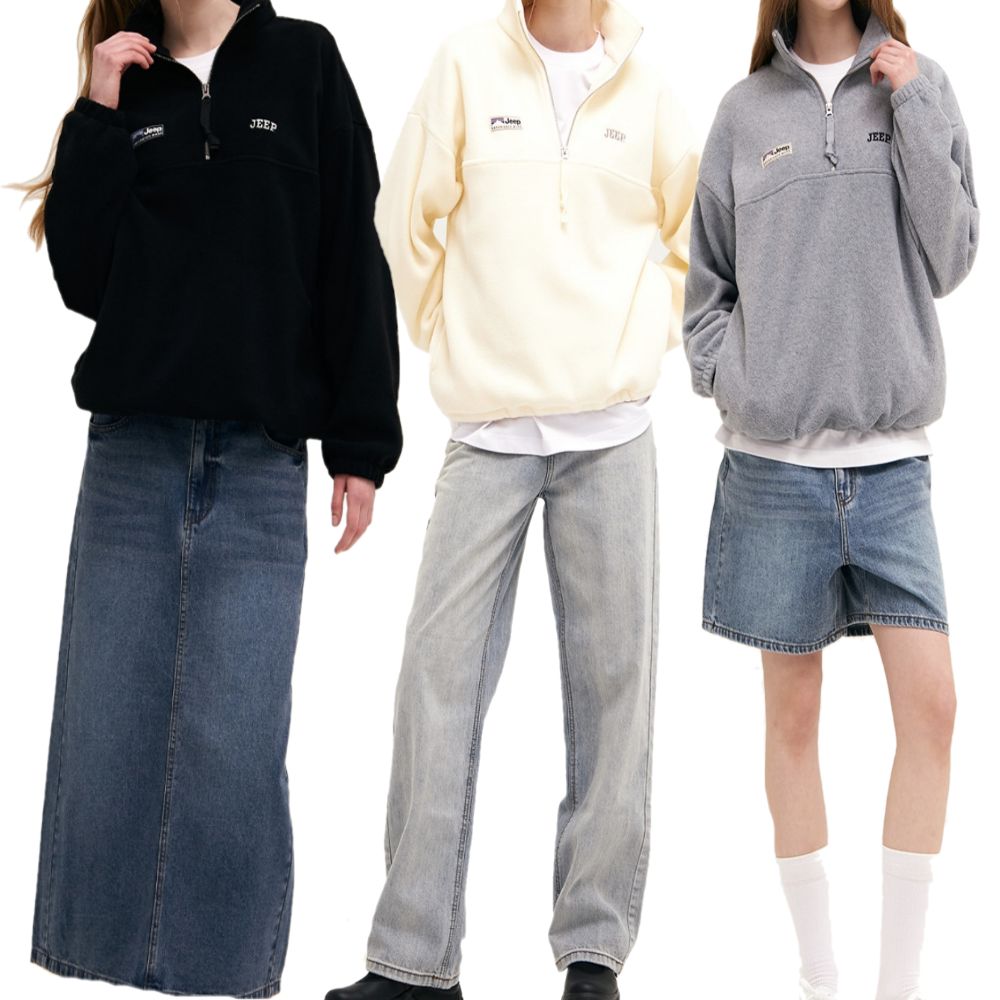 ESSENTIAL SMALL LOGO HALF ZIP-UP FLEECE/ユニセックス