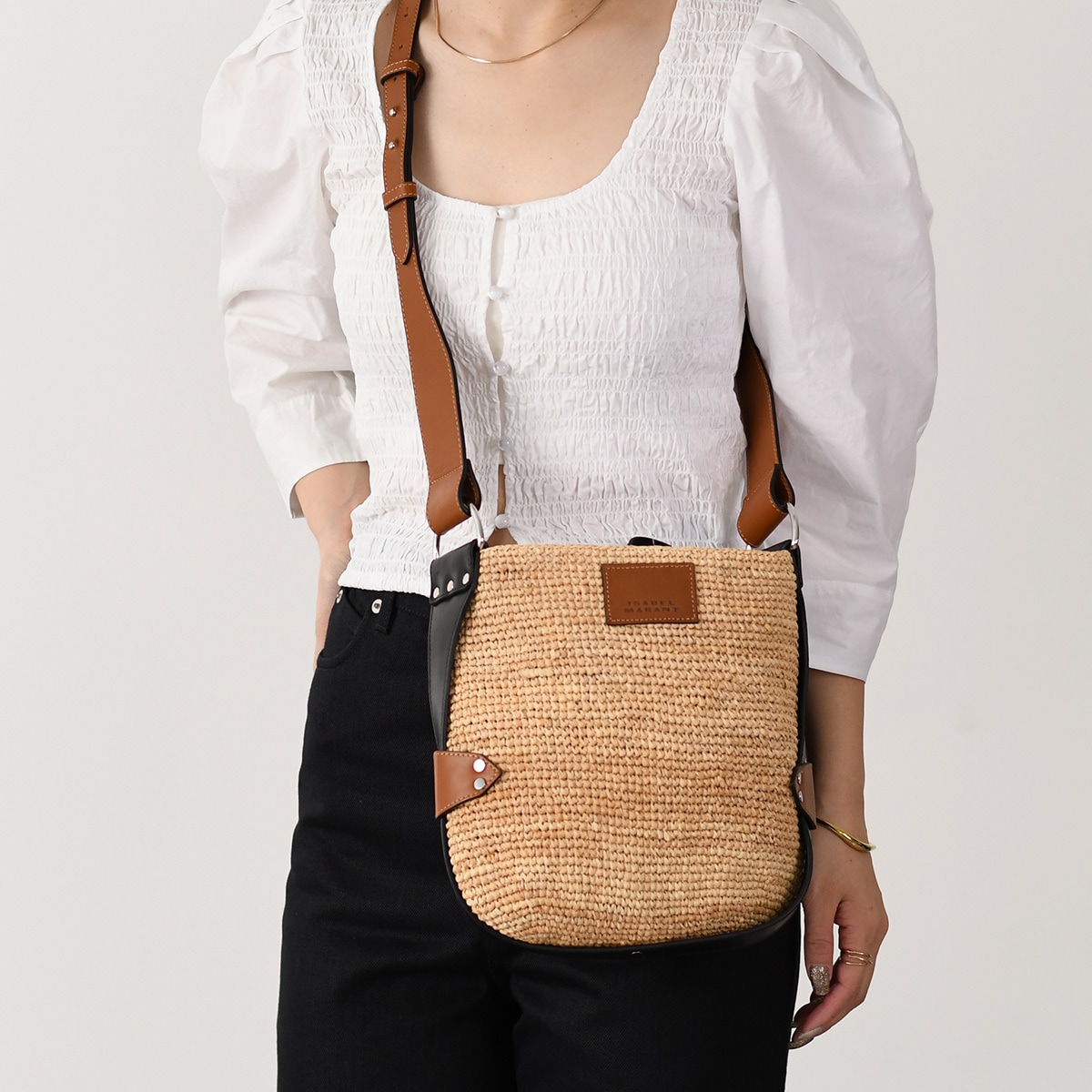 バッグ かごバッグ ショルダーバッグ MINI BAYA SHOULDER BAG PP0018FA A1X15M レディース ベージュ ラフィア