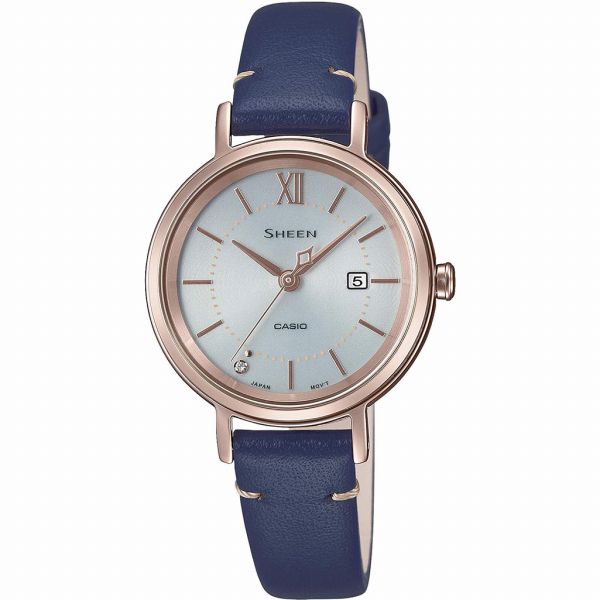 取寄品 正規品 CASIO腕時計 カシオ SHEEN シーン アナログ表示 ソーラー 日付カレンダー 丸形 SHS-D300CGL-7BJF レディース腕時計