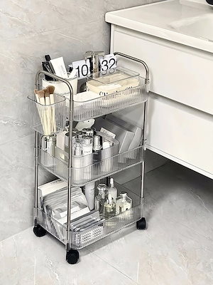 【まとめ買い価格 10セット1配送】クリア収納ラック キッチンワゴン 小物収納 コスメ収納 キャスター付き 韓国雑貨 韓国インテリア