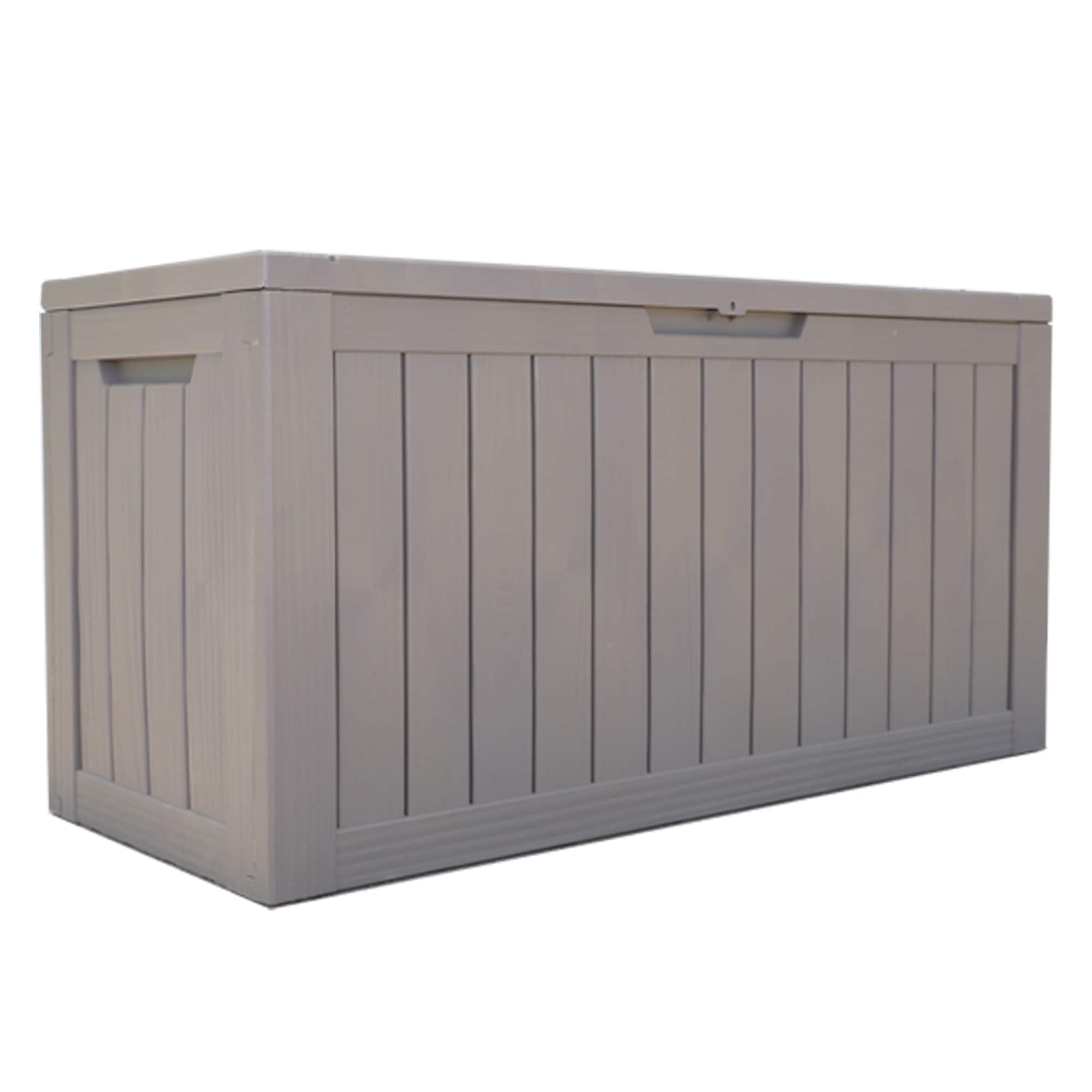 【当日出荷/送 料無料】【ブラウン 300L 117.7*47.7*59.4cm 油圧シリンダー付き】戸外収納庫 収納ボックス 置き配 ゴミ箱 小型 屋外 ストッカー 防水/耐侯 収納可能 ガーデン/