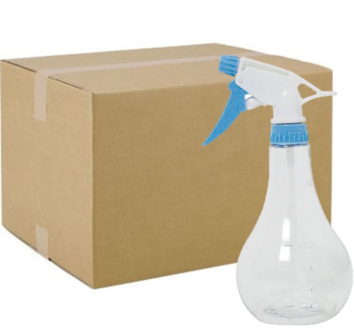 送料無料 ミツギロン 霧吹き スプレー 500ml クリア ブルー 72個 [ケース販売] 日本製 噴霧 ミスト 直射 切り替え可能 ファインスプレー SP-11