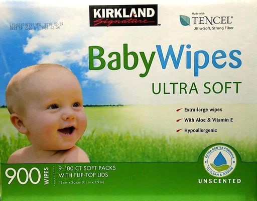 KIRKLAND TENCEL BABY WIPES ULTRA SOFT カークランド ベビーワイプ おしりふき 無香料 900枚