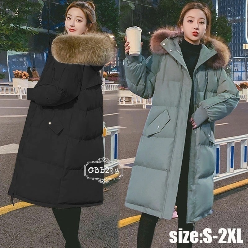 【即納】中綿コート レディース ロングコート 無地 コットン 綿入れ 冬服 防寒着 暖かい 厚手 フード付き カジュアル オシャレ アウター ゆったり 厚手 きれいめ 大きいサイズ ファー 長袖 通