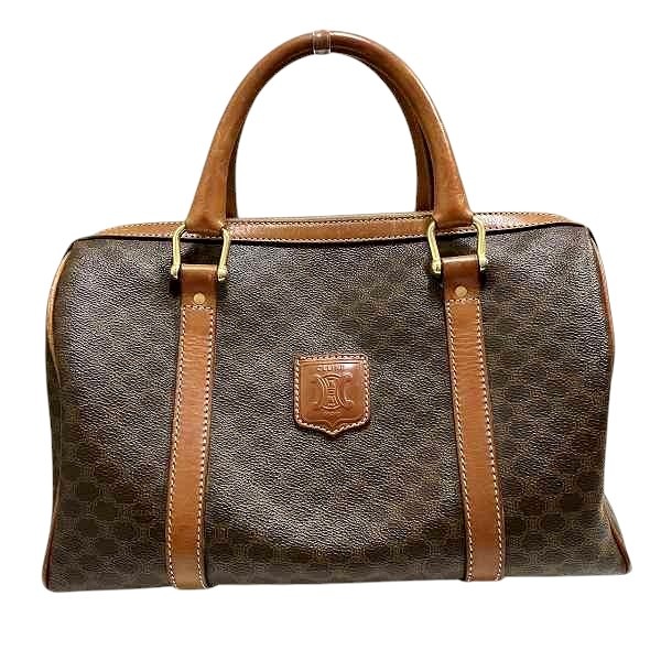 セリーヌ マカダム M09 ブラウン バッグ ミニボストンバッグ ハンドバッグ レディース【中古】