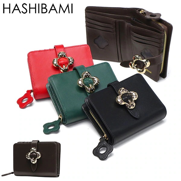 二つ折り財布 レディース ブランド 財布 本革 革 レザー おしゃれ かわいい 小銭入れ 上品 花 ベルト 折財布 シンプル フラワーバックル 二つ折りウォレット Ha-2407-500