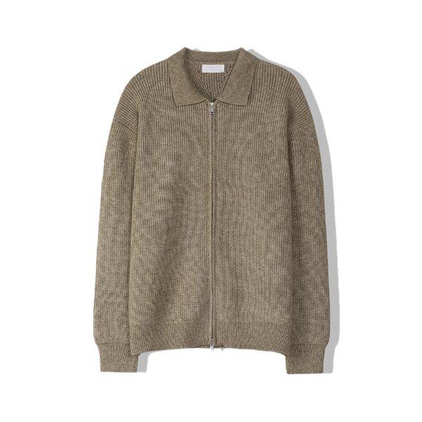 メンズ高密度モーダルレアハチジップカーディガン SG-CA-Q026-オートミール