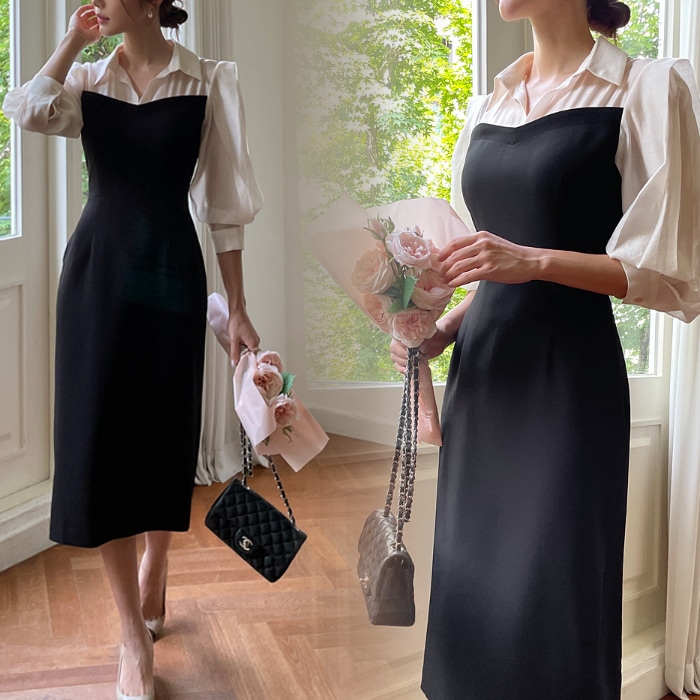 ワンピース 結婚式 パーティードレス ビスチェ ドッキングワンピ