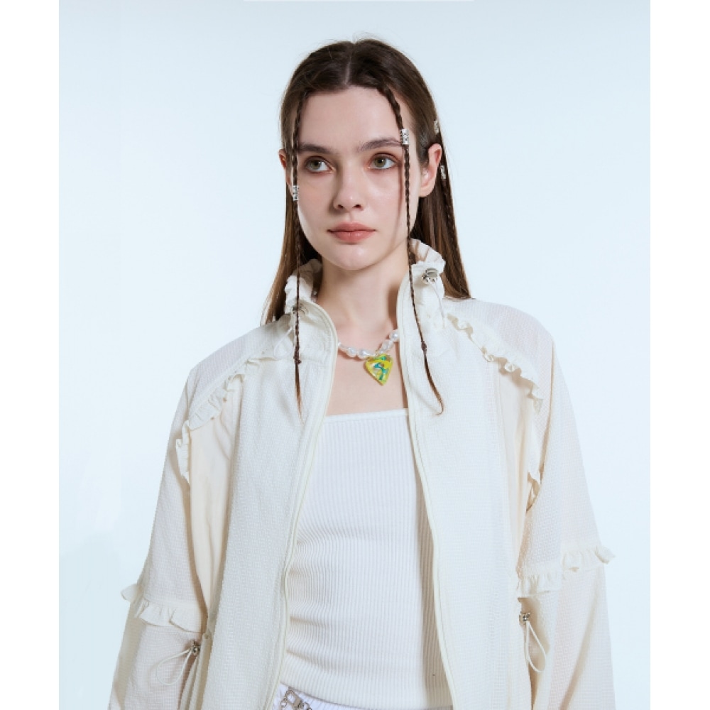 ラティジェント L1 フリルウィンドブレーカー (アイボリー)