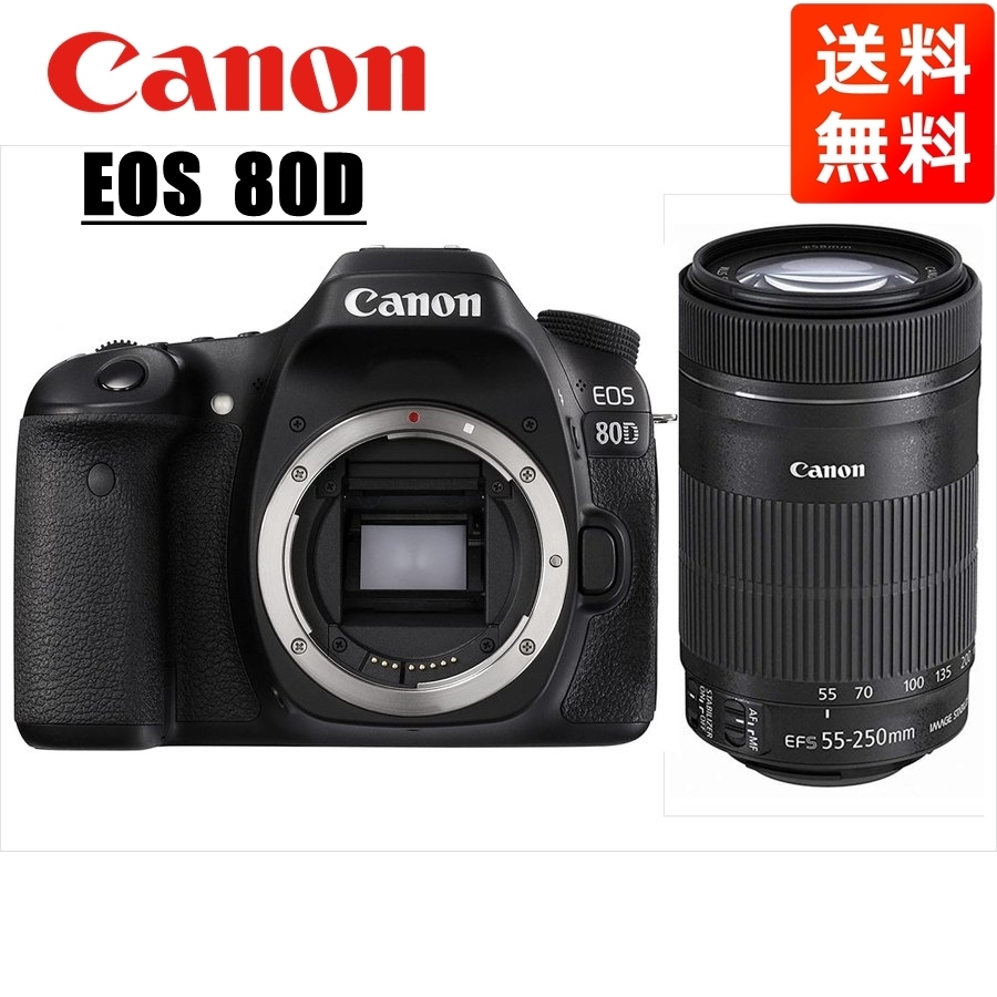 EOS 80D EF-S 55-250mm STM 望遠 レンズセット 一眼レフ カメラ 中古