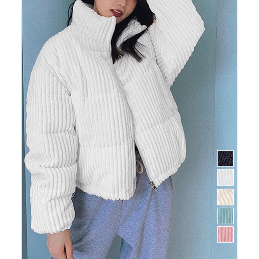 コーデュロイ 中綿ジャケット ショート丈冬コーデュロイ綿の服の短いセクションダウンコットンジャケット