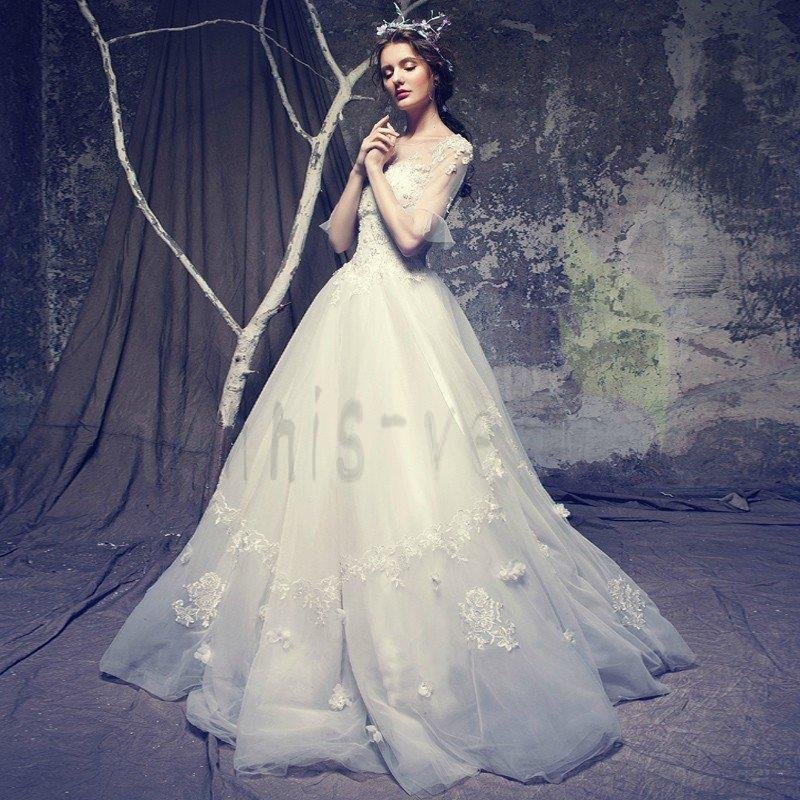 姫系 ウエディングドレス 安い 二次会 ウェディングドレス 結婚式 エンパイア 花嫁ドレス プリンセ