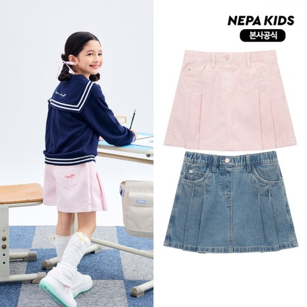 [ネパキッズ] ネパキッズ/ヘッドセット KL21701 女の子用キュロットデニムパンツ