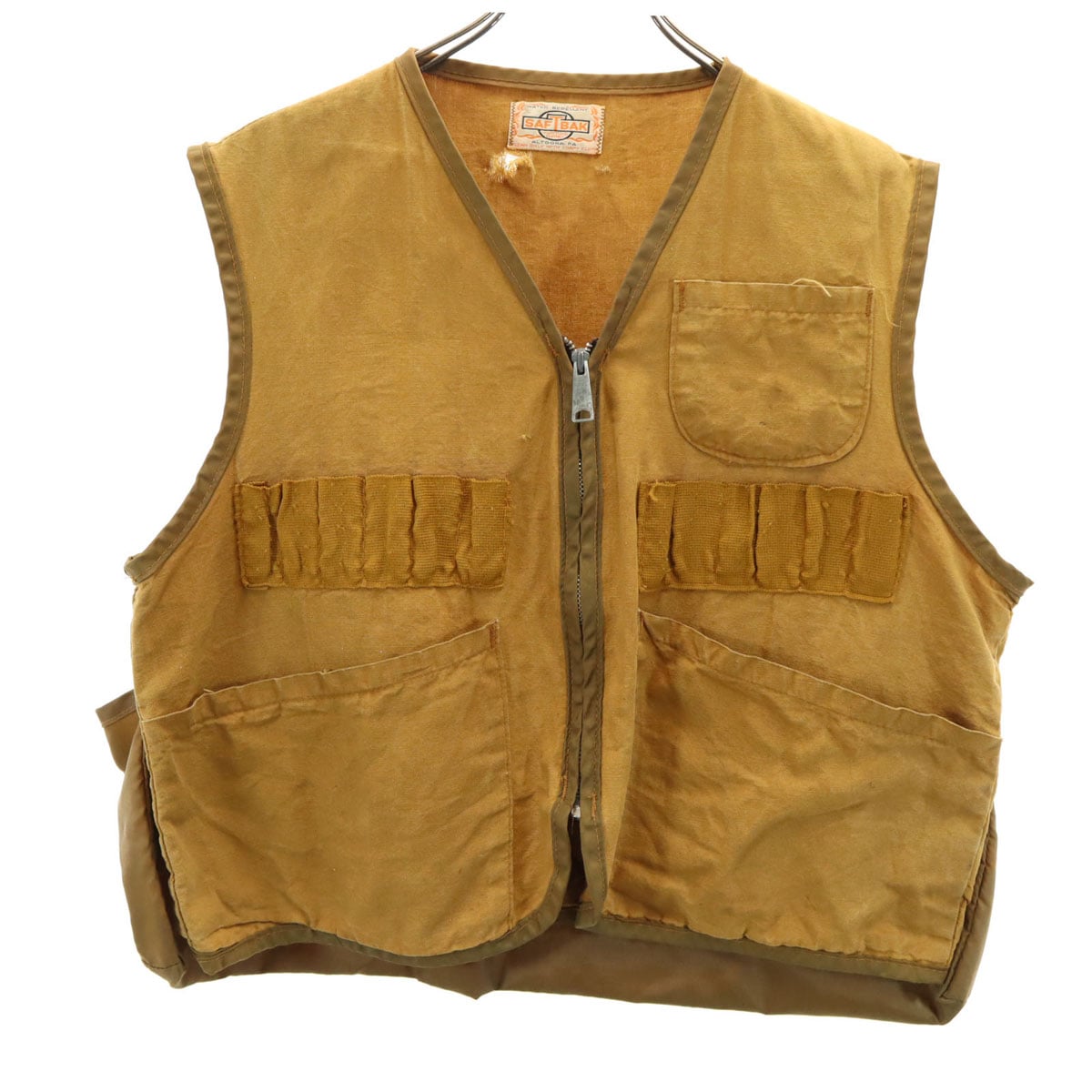 SAFTBAK サフトバック 70s ヴィンテージ ハンティング ベスト キャメル メンズ 古着 5,543円