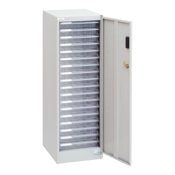 AF-S18 セキュリティフロアケース A4 浅18段 ニューグレー メーカー直送