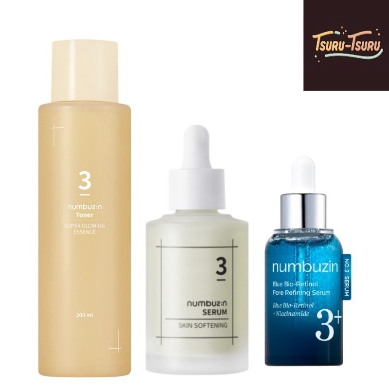 [3番 3種 セット] 3番 うるツヤ発酵トナー 200ml +3番 すべすべキメケアセラム 50ml+3番 ブルーバイオレチノール3D毛穴アンプル 30ml 5,736円