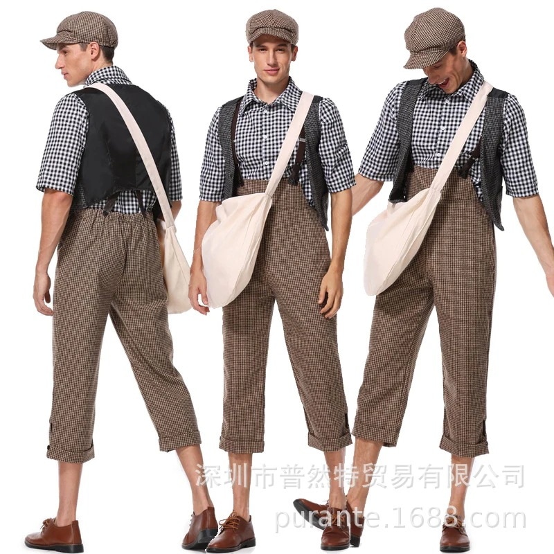 アメリカの新聞配達人の代わりに新聞販売人のコスプレをして成人舞踏会パーティショーをします