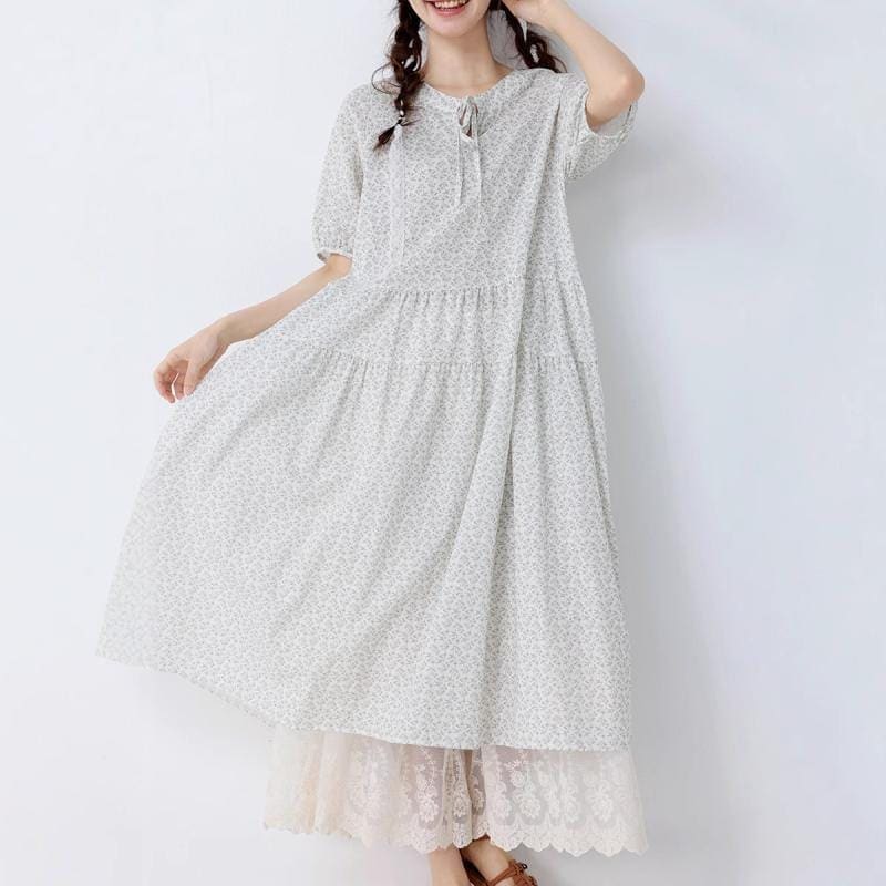 【今週だけお得】レディース 夏 ワンピース 大きめサイズ 短袖 ゆったりシルエット 綿麻素材 爽やか