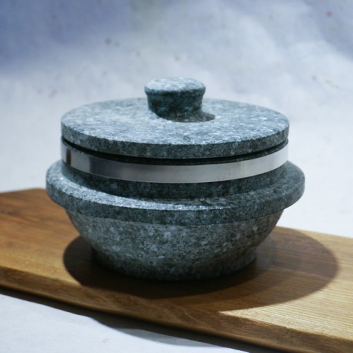 石焼 長寿 滑石 韓国産 土鍋 釜飯鍋 1人用 140x70 (mm)