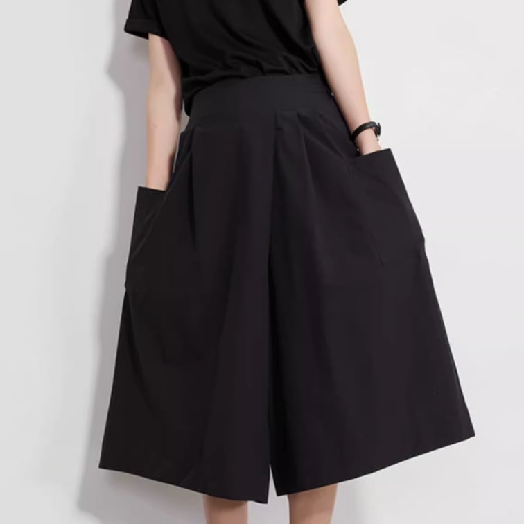 レディース パンツ ボトムス ワイドパンツ ミモレ ワイド ポケット ハイウエスト 薄手 かわいい 大人可愛い きれいめ シンプル カジュアル 上品 おしゃれ かっこいい レトロ こなれ感 ラフ
