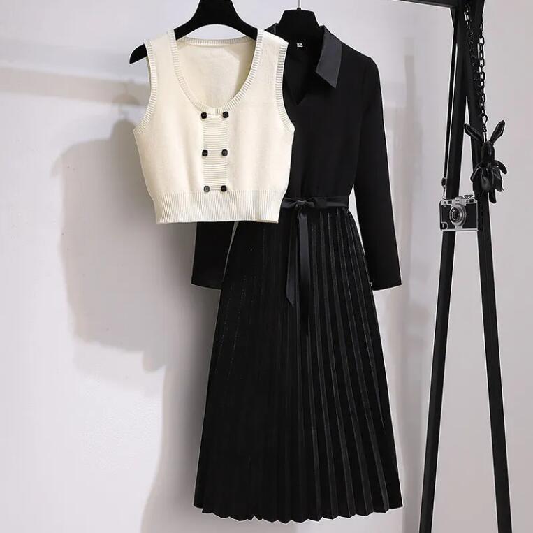 高校生 秋と冬の服 可愛い 上品 エレガント 日常 パーティードレス カジュアル レディース ギフト ヘップバーン風 気質 ニット 2点セット 2025PL20 8,236円