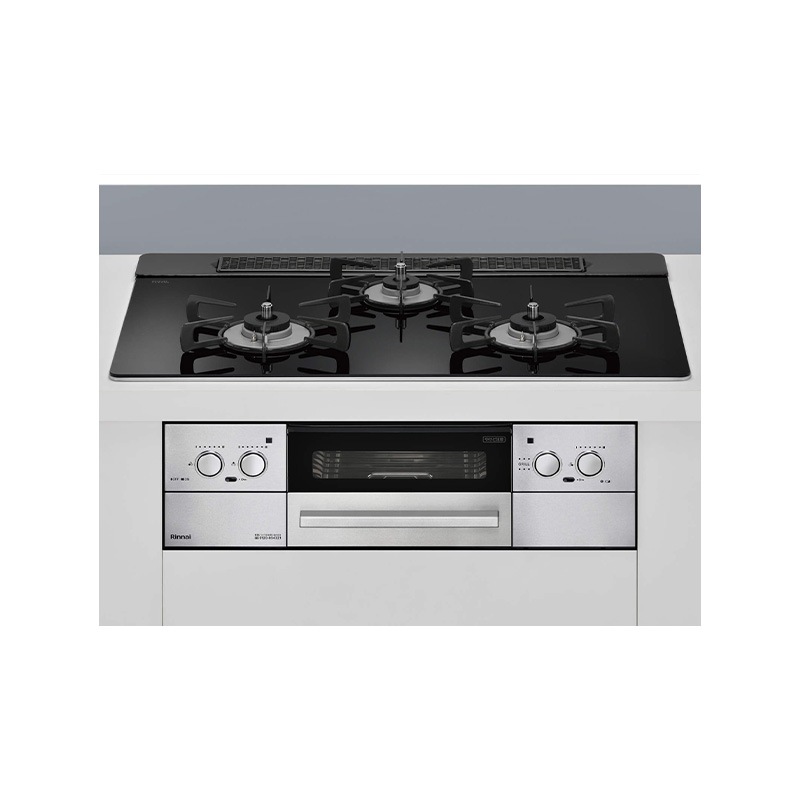 ビルトインコンロ 3口コンロ ガラストップ 水無し両面焼き 幅75cm オートグリル プロパンガス RHX71W32L1RAW-LPG