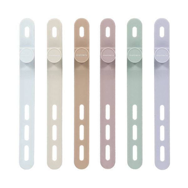 （まとめ） オウルテックMOTTERU ソフトタッチ ケーブルバンド sofumo 3つ穴 スモーキーカラー MOT-CBBAND03-SK1パック（6本） [x5セット]