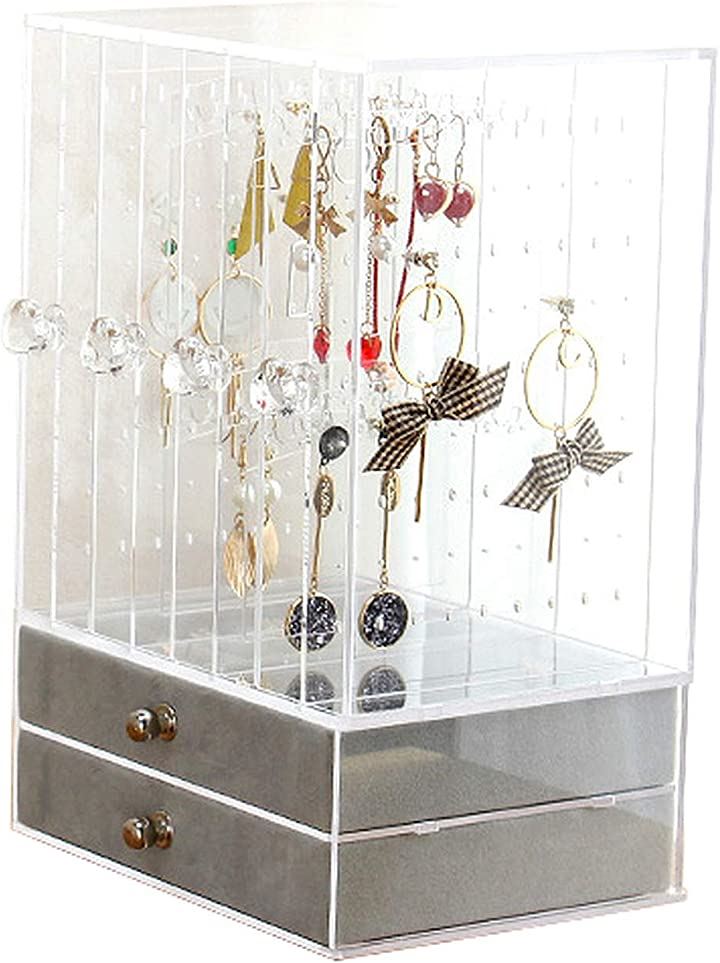 ピアス イヤリング スタンド ネックレス 収納 アクリル製 アクセサリー ジュエリー ディスプレイ コレクション AT4 A529(透明)
