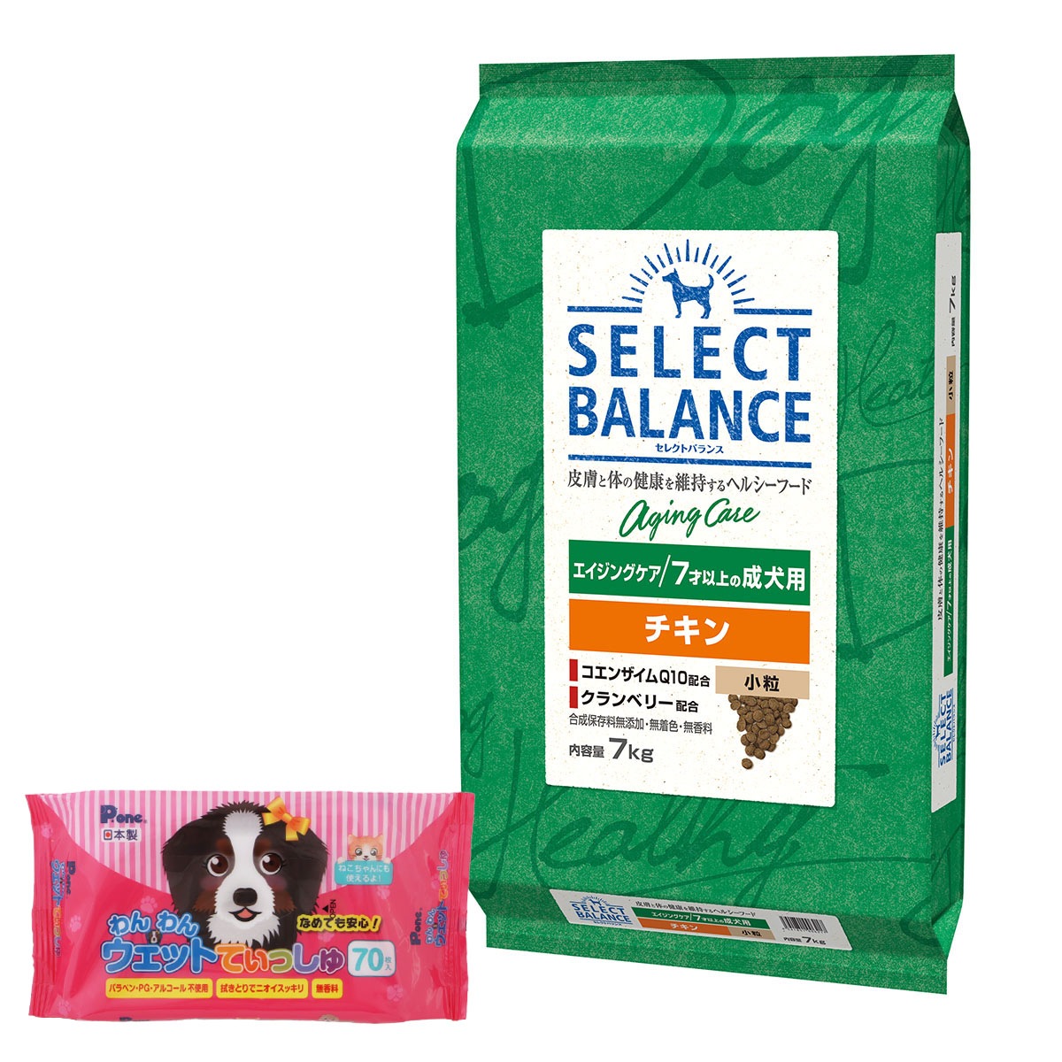 ドッグフード エイジングチキン 小粒7kg【わんわんウエットてぃっしゅ1個付き】
