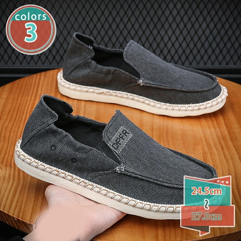 クーポン メンズ デッキシューズ おしゃれ 防滑 疲れない 着脱簡単 かっこいい 滑り止め 通気 軽量 ローカット オフィス 通勤 通学 カジュアル コンフォートシューズ キャンバス スニーカー 軽い