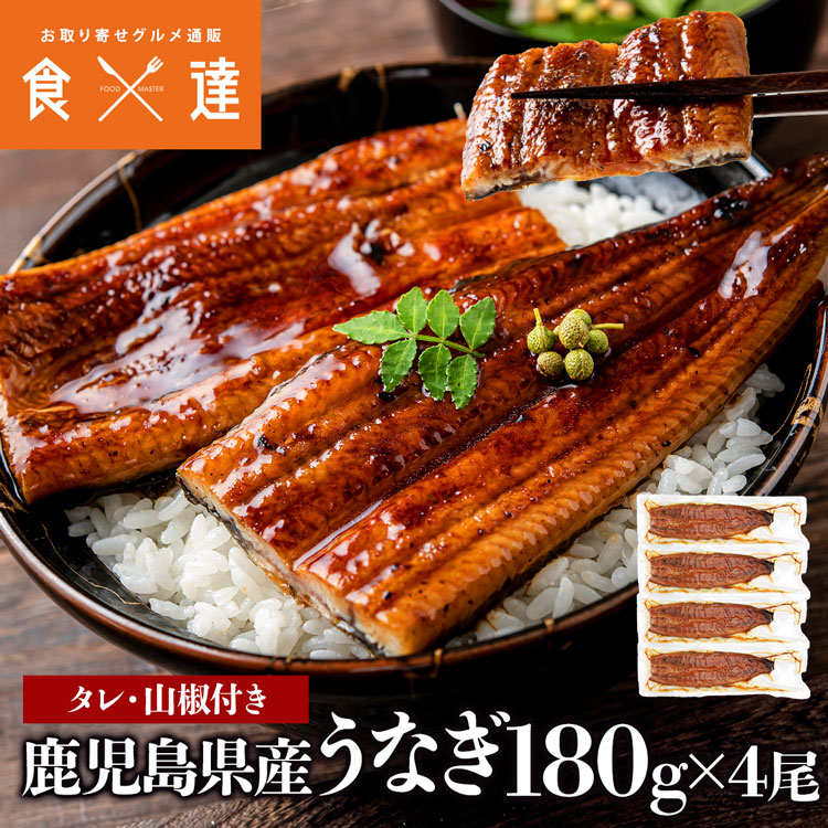 うなぎ 鰻 国産 無投薬 約180g x 4尾 鹿児島県産 ウナギ 蒲焼き 土用丑 山田水産 ギフト お取り寄せグルメ 食品 指定日不可