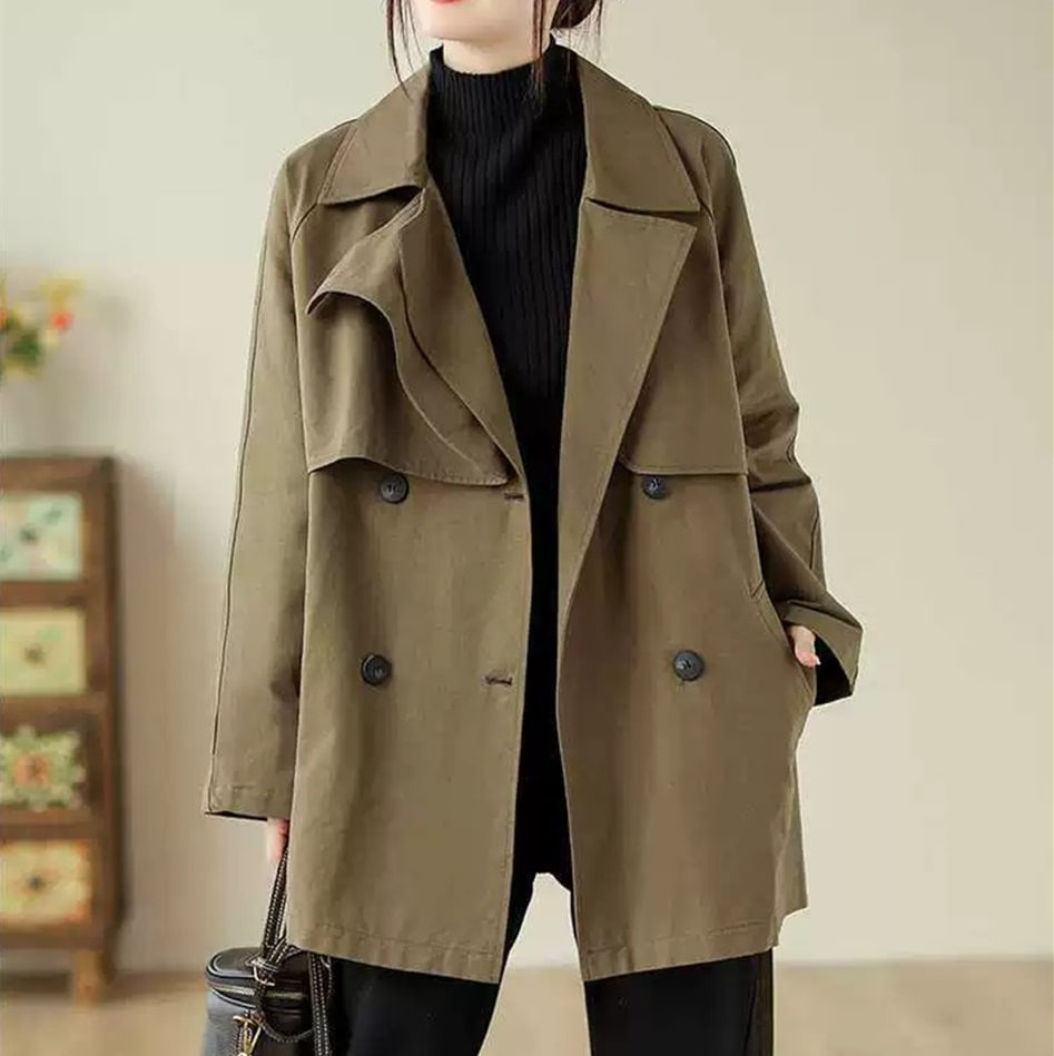 レデイース服アウタートレンチコート2025春新作ショート丈可愛い洗練通勤OLビジネス３カラー30%までに制限 5,270円