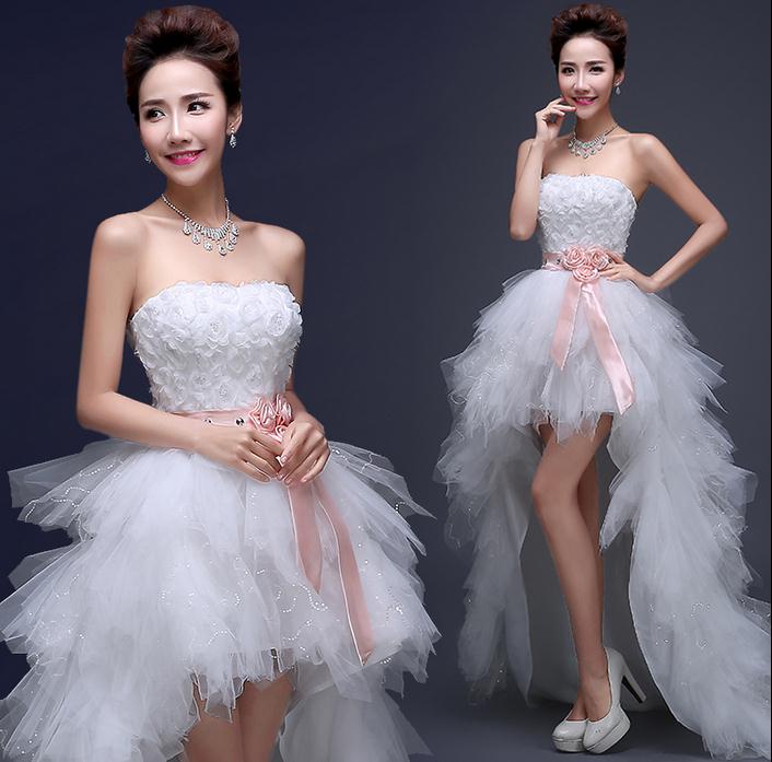 ヘアトップ ウェディングドレス　ホワイト　ロングドレス　パーティードレス ワンピース カラードレス　ショート丈　二次会 演奏会 披露宴 結婚式 発表会