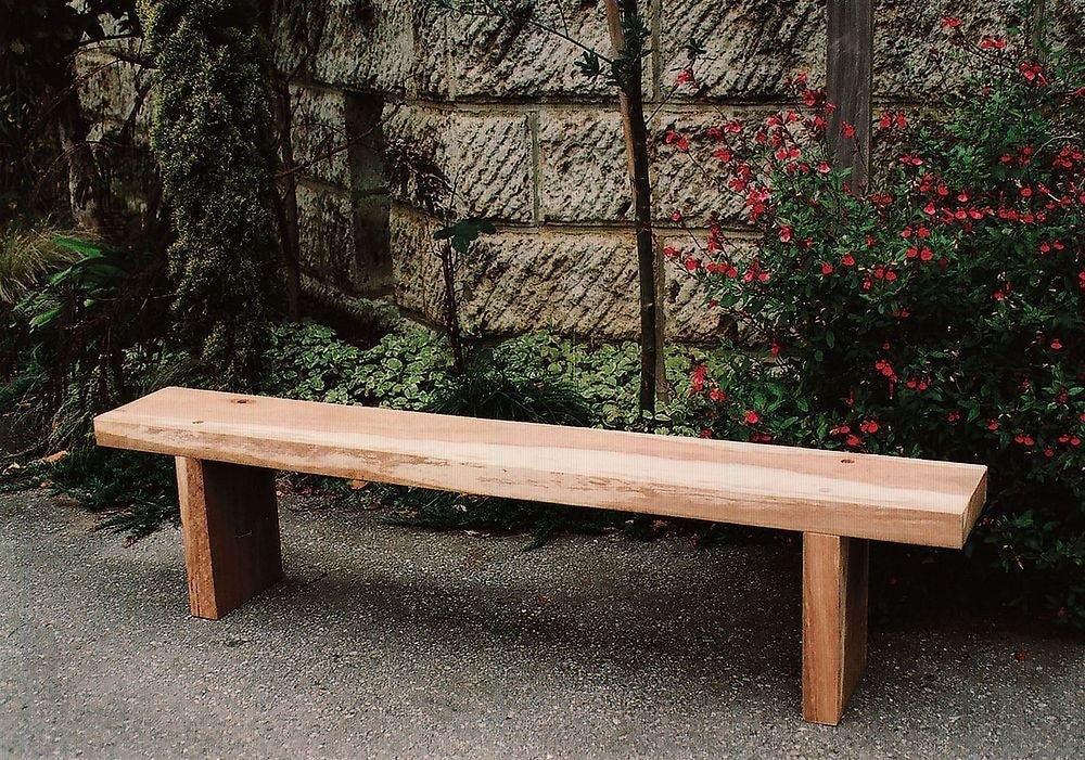 ジャービス商事　ガーデンベンチ　枕木台ベンチ　1型（カンナ/無塗装仕上げ）　26016　ガーデンチェア　木製