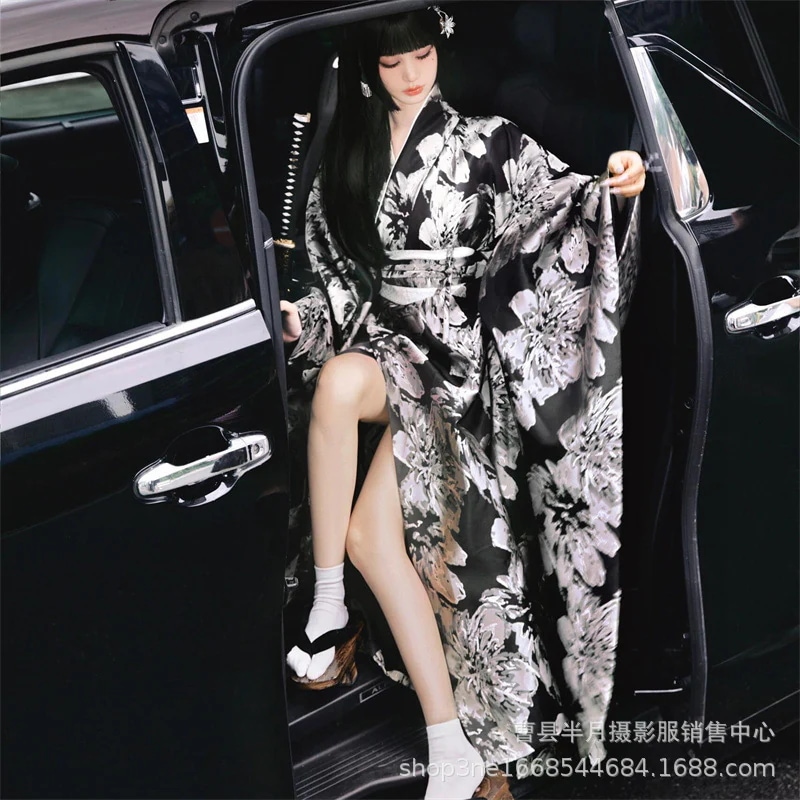 浴衣 レディース 可愛 花柄 浴衣 和服 ゆかた コスム 浴衣 簡易な帯 ヘッドアクセサリー 旅館 浴衣