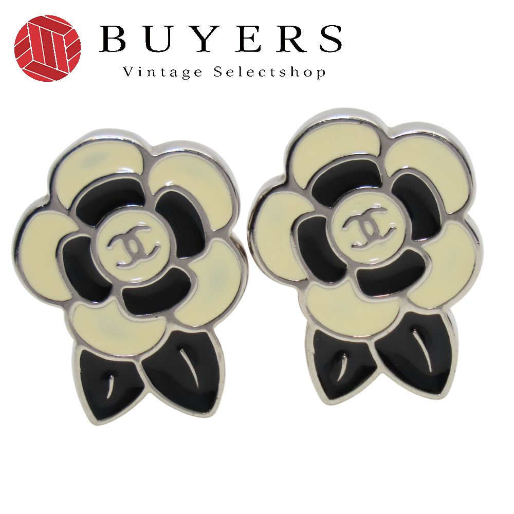 中古 イヤリング ココマーク メタル シルバー ブラック クリーム カメリア 05P アクセサリー レディース 女性
