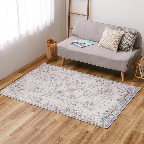 【メーカー直送品】萩原 転写プリントラグ レーナ・ 約130×190cm ベージュ