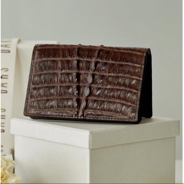 AK盆唐店 カイマンブラウンワニ二つ折り財布 DBWA5E717W3