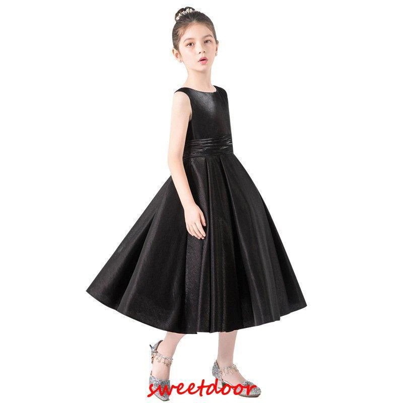 子供ドレス ピアノ発表会 ロング 結婚式 キッズ ドレス 袖なし ワンピース 子どもドレス ジュニアドレス 黒 ブラック 100~170cm 5,388円