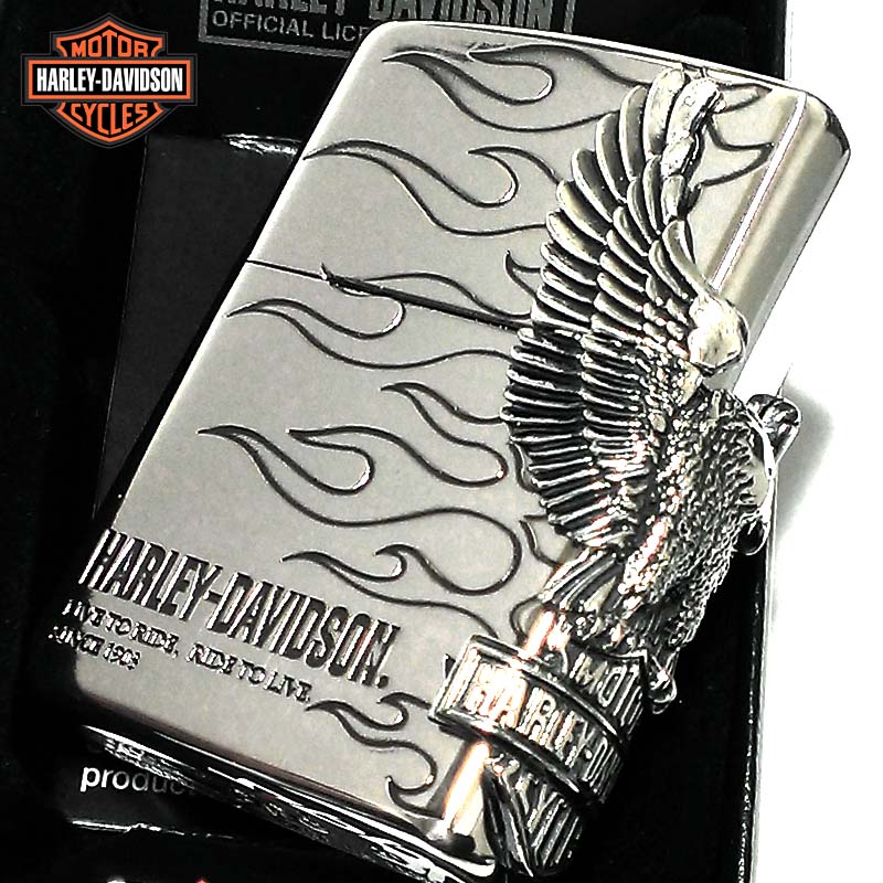 ZIPPO ライター ハーレーダビッドソン ジッポ シルバーイブシ イーグルメタル 国内限定モデル 銀 かっこいい 鷲 おしゃれ メンズ ギフト プレゼント