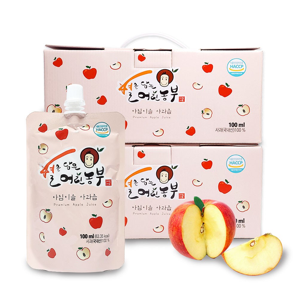 [朝露農園]自然のままリンゴのみ丸ごとジューシー100％アップルジュース100ml30個