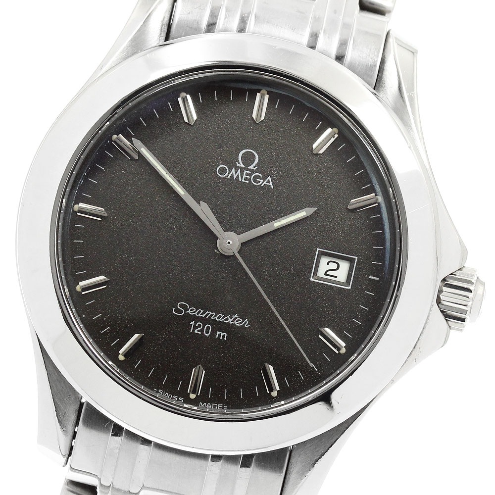 オメガ OMEGA 2511.41 シーマスター120ｍ デイト クォーツ メンズ 保証書付き_951015【中古】