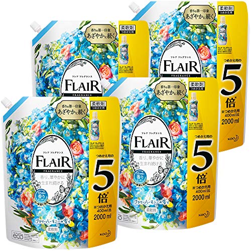 【ケース販売】フレアフレグランス 柔軟剤 フラワー&ハーモニー 詰め替え 大容量 2000ml*4個