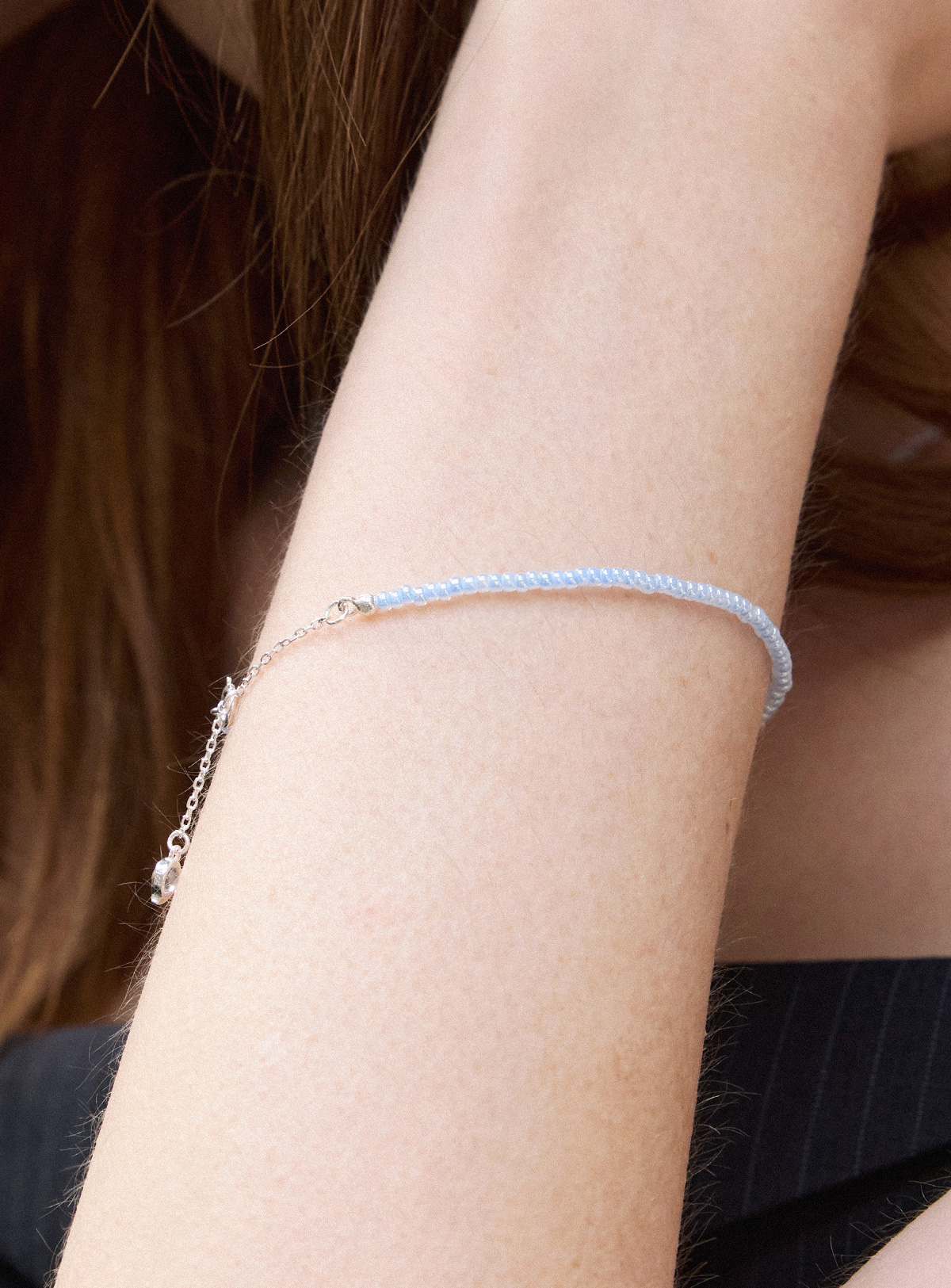 【メガ割 最大30％OFF】925シルバー ブルーシエロビーズブレスレット涼しげな透明感で手元美人に