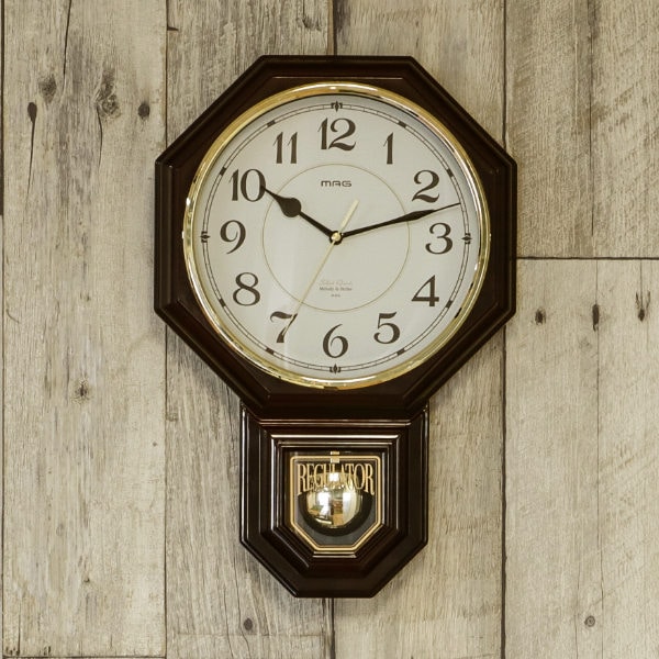 掛け時計 振り子時計 西洋館 メロディ機能付き （ 壁掛け時計 アナログ 時計 インテリア 雑貨 壁