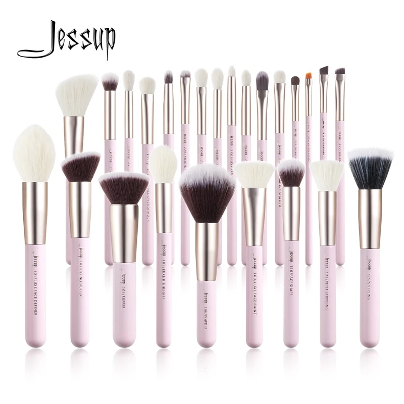 Jessup-天然合成毛で作られたメイクアップブラシ,1525個のブラシのセット,蛍光ペン