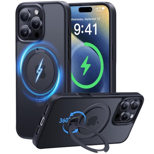 【2025最高傑作&定点360度回転】CASEKOO iPhone 16 Pro Max 用 ケース 米軍MIL規格 耐衝撃 MagSafe対応 高耐久性【横縦両立・角度自由調整】最大25W急速充電対