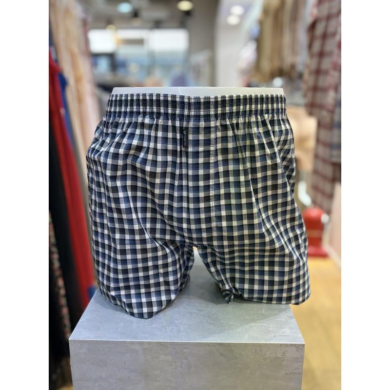 [坡州店] [] 先染め綿60番手チェック男性トランクス (BU) WMP5165